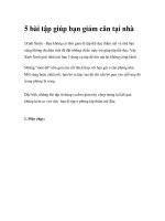 5 bài tập giúp bạn giảm cân tại nhà pdf