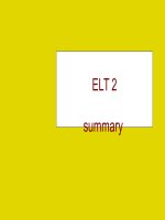 ELT2 Summary doc