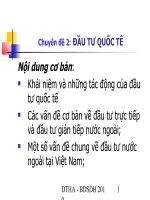 Bài giảng môn kinh tế quốc tế chuyên đề đầu tư quốc tế