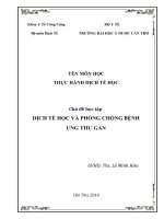 chủ đề học tập dịch tể học và phòng chống bệnh ung thư gan