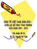 KINH TẾ VIỆT NAM NĂM 2010 – NHÌN LẠI MÔ HÌNH TĂNG TRƯỞNGGIAI ĐOẠN 2001  2010