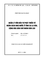 quản lý vốn đầu tư phát triển từ ngân sách nhà nước ở tỉnh sa la văn, cộng hòa dân chủ nhân dân lào