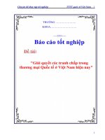 Luận văn: Giải quyết các tranh chấp trong thương mại Quốc tế ở Việt Nam hiện nay pps