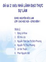 Tiểu luận môn nghệ thuật lãnh đạo điều nhà lãnh đạo thực sự làm
