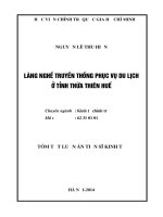 tóm tắt luận án làng nghề truyền thống phục vụ du lịch ở tỉnh thừa thiên huế