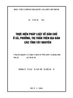 tóm tắt  thực hiện pháp luật về dân chủ ở xã, phường, thị trấn trên địa bàn các  tỉnh tây nguyên