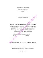 Một số giải pháp nâng cao chất lượng đội ngũ giảng viên cao đẳng nghề của trường đào tạo, bồi dưỡng cán bộ công thương trung ương