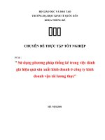 Luận văn: Sử dụng phương pháp thống kê trong việc đánh giá hiệu quả sản xuất kinh doanh ở công ty kinh doanh vận tải lương thực