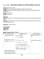 Tiết : 61 - 62 BÀI 8 MỘT SỐ PHƯƠNG TRÌNH VÀ BẤT PHƯƠNG TRÌNH QUY VỀ BẬC HAI doc