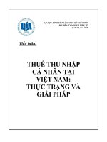 Thuế thu nhập cá nhân tại Việt Nam. Thực trạng và giải pháp