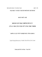 KHẢO SÁT ĐẶC ĐIỂM PET  CT CỦA U DI CĂN NÃO TỪ UNG THƯ PHỔI