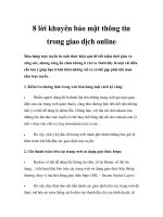 8 lời khuyên bảo mật thông tin trong giao dịch online ppt