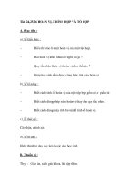 Tiết 24,25,26 HOÁN VỊ, CHỈNH HỢP VÀ TỔ HỢP potx