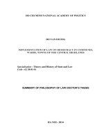 tóm tắt tiếng anh  thực hiện pháp luật về dân chủ ở xã, phường, thị trấn trên địa bàn các  tỉnh tây nguyên