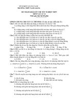 ĐỀ THAM KHẢO ÔN THI TỐT NGHIỆP THPT MÔN VẬT LÝ 12 - TRƯỜNG THPT NAM GIANG doc