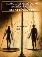 thực trạng bất bình đẳng giới ở việt nam trong những năm gần đây. một số định hướng và giải pháp