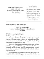 báo cáo thường niên 2007 công ty cổ phần thủy điện cần đơn