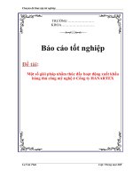 Luận văn: Một số giải pháp nhằm thúc đẩy hoạt động xuất khẩu hàng thủ công mỹ nghệ ở Công ty HANARTEX pdf