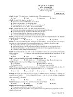 ĐỀ THI TRẮC NGHIỆM MÔN Vật lý (đề số 1) - Mã đề thi 721 ppsx