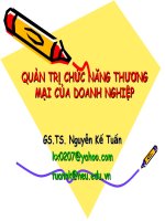 QUẢN TRỊ CHỨC NĂNG THƯƠNG MẠI CỦA DOANH NGHIỆP