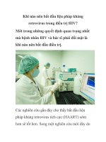 Khi nào nên bắt đầu liệu pháp kháng retrovirus trong điều trị HIV? ppsx