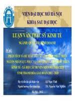 Phân tích và đề xuất một số giải pháp phát triển nguồn nhân lực phục vụ cho chiến lược phát triển kinh tế  xã hội các huyện miền núi phía tây tỉnh thanh hóa giai đoạn 2011  2020 tóm tắt