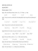 KIỂM TRA CHƯƠNG III ĐẠI SỐ LỚP 11 pps
