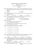 ĐỀ KIỂM TRA HỌC Kè II NĂM HỌC 2010-2011 Mụn: VẬT LÍ 12 docx