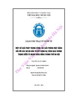 Một số giải pháp trong công tác giải phóng mặt bằng đối với các dự án đầu tư xây dựng hạ tầng giao thông trọng điểm tả ngạn sông hồng thành phố hà nội