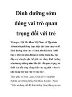 Dinh dưỡng sớm đóng vai trò quan trọng đối với trẻ potx