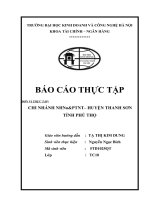 Tình hình hoạt động của NHNo  PTNT việt nam chi nhánh tây hồ  hà nội