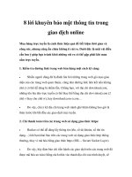 8 lời khuyên bảo mật thông tin trong giao dịch online pptx