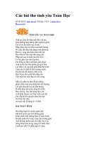 Các bài thơ tình yêu Toán Học ppt