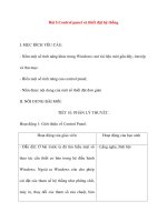 Giáo án Tin Học Văn Phòng: Bài 5.Control panel và thiết đặt hệ thống pptx