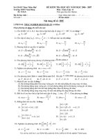 ĐỀ TOÁN KIỂM TRA HỌC KÌ 1 NĂM HỌC 2006 - 2007 pdf