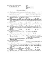 ĐỀ THI TRẮC NGHIỆM VẬT LÝ docx