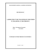tóm tắt tiếng anh  chuyển dịch cơ cấu lao động theo ngành ở thái bình trong giai đoạn hiện nay