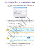 Giáo trình hướng dẫn sử dụng hộp thoại Record Macro phần 1 ppt
