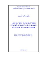 đánh giá thực trạng phát triển nuôi trồng thủy sản vùng ven biển huyện giao thủy, tỉnh nam định