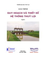 Giáo trình quy hoạch và thiết kế hệ thống thủy lợi - Chương mở đầu pps