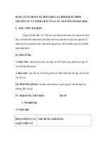 BẢNG TUẦN HOÀN, SỰ BIẾN ĐỔI CẤU HÌNH ELECTRON NGUYÊN TỬ VÀ TÍNH CHẤT CỦA CÁC NGUYÊN TỐ HOÁ HỌC potx