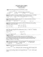 ĐỀ THI THỬ TRẮC NGHIỆM ĐỀ 10: MÔN VẬT LÝ pdf