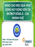 nâng cao hiệu quả hoạt động huy động vốn tại nhtmcp đông á – chi nhánh huế