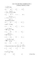 CÁC CÂU HỎI TRẮC NGHIỆM LỚP 11 ( Chương 2 hình học cơ bản ) pptx