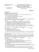 KỲ THI KHẢO SÁT CHẤT LƯỢNG CÁC MÔN THI TỐT NGHIỆP NĂM HỌC 200- 2011 MÔN VẬT LÝ LỚP 12 - Mã đề: 216 ppt