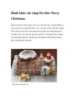 Bánh khúc cây cùng lời chúc Merry Christmas ppt