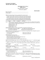 ĐỀ THI HỌC KỲ II ( 10-11 ) MÔN VẬT LÝ - Mã đề thi 4444 ppt