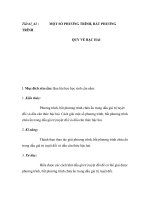 Tiết 61_62 : TRÌNH MỘT SỐ PHƯƠNG TRÌNH, BẤT PHƯƠNG QUY VỀ BẬC HAI pdf