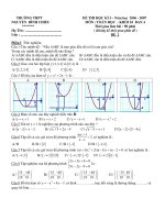 ĐỀ THI HỌC KÌ I – Năm học 2006 - 2007 MÔN : TOÁN HỌC - KHỐI 10 BAN A doc