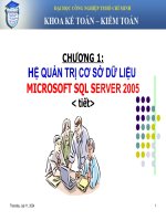 BÀI GIẢNG QUẢN LÝ HỆ THỐNG CƠ SỞ DỮ LIỆU CHAPTER 1 SQL